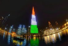 Indian flag displayed on Burj Khalifa for Indian Independence Day in UAE
