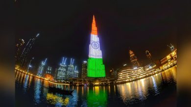 Indian flag displayed on Burj Khalifa for Indian Independence Day in UAE